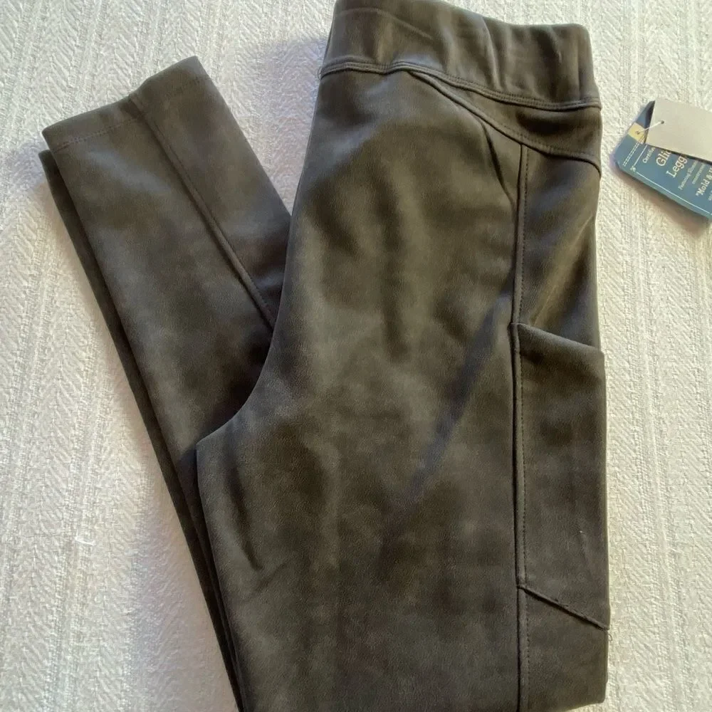 DEMOCRACY Gray Glider Leggings with side pockets